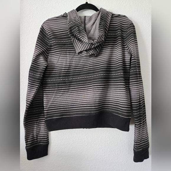 Lurking Class Sketchy Womens Chain Stripe Zip Hoodie - Black and Gray New - Picture 6 of 9